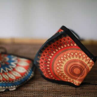 Reusable Fashion Face Mask - Orange Mandala (Adult)