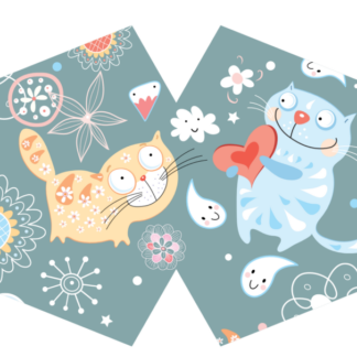 Reusable Fashion Face Mask - Happy Cats (Children)