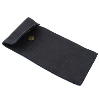 Cotton Pouch for Gemstone Face Rollers – Black (9 × 19 cm)