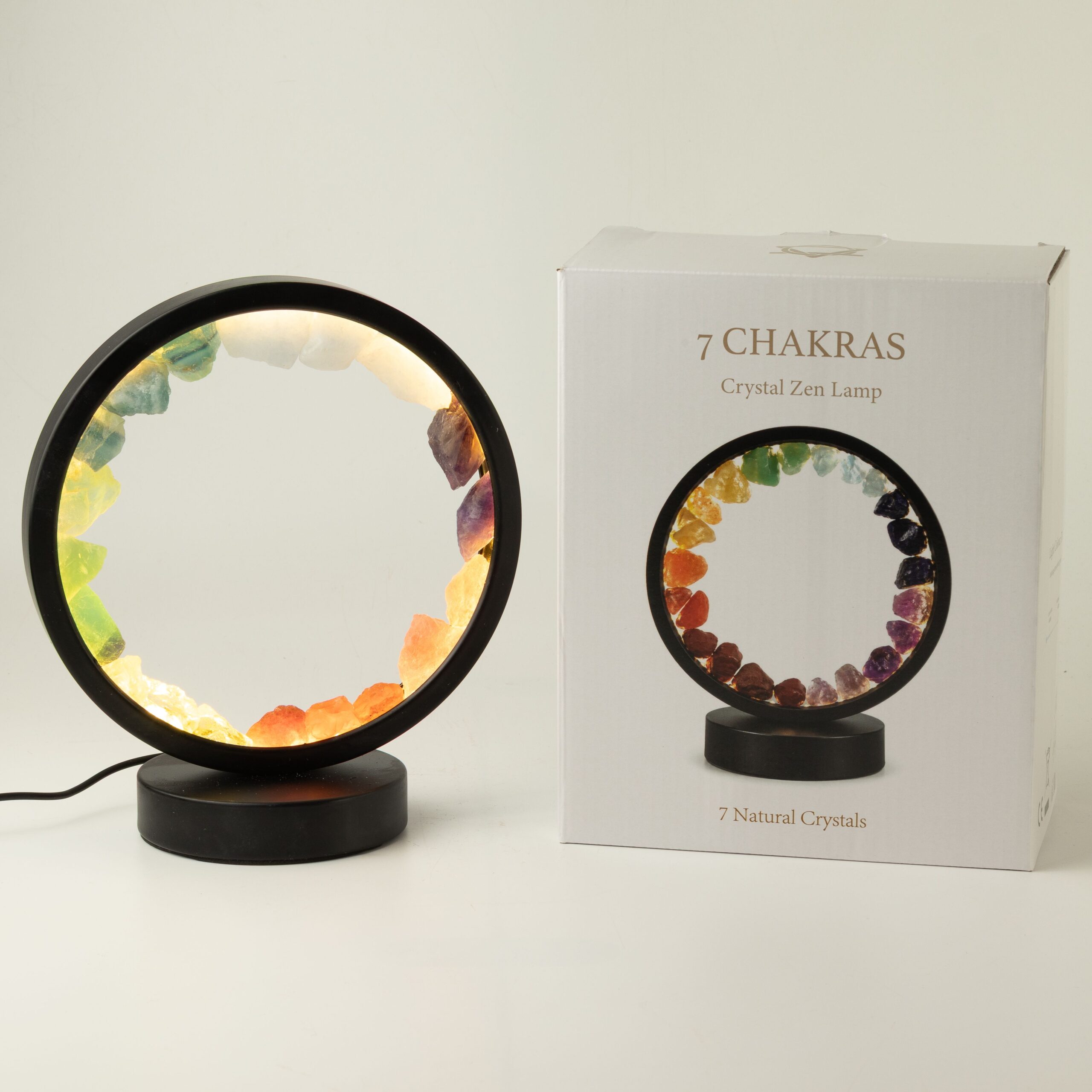Gemstone Halo Lamp - 7 Chakra - 7 Gems