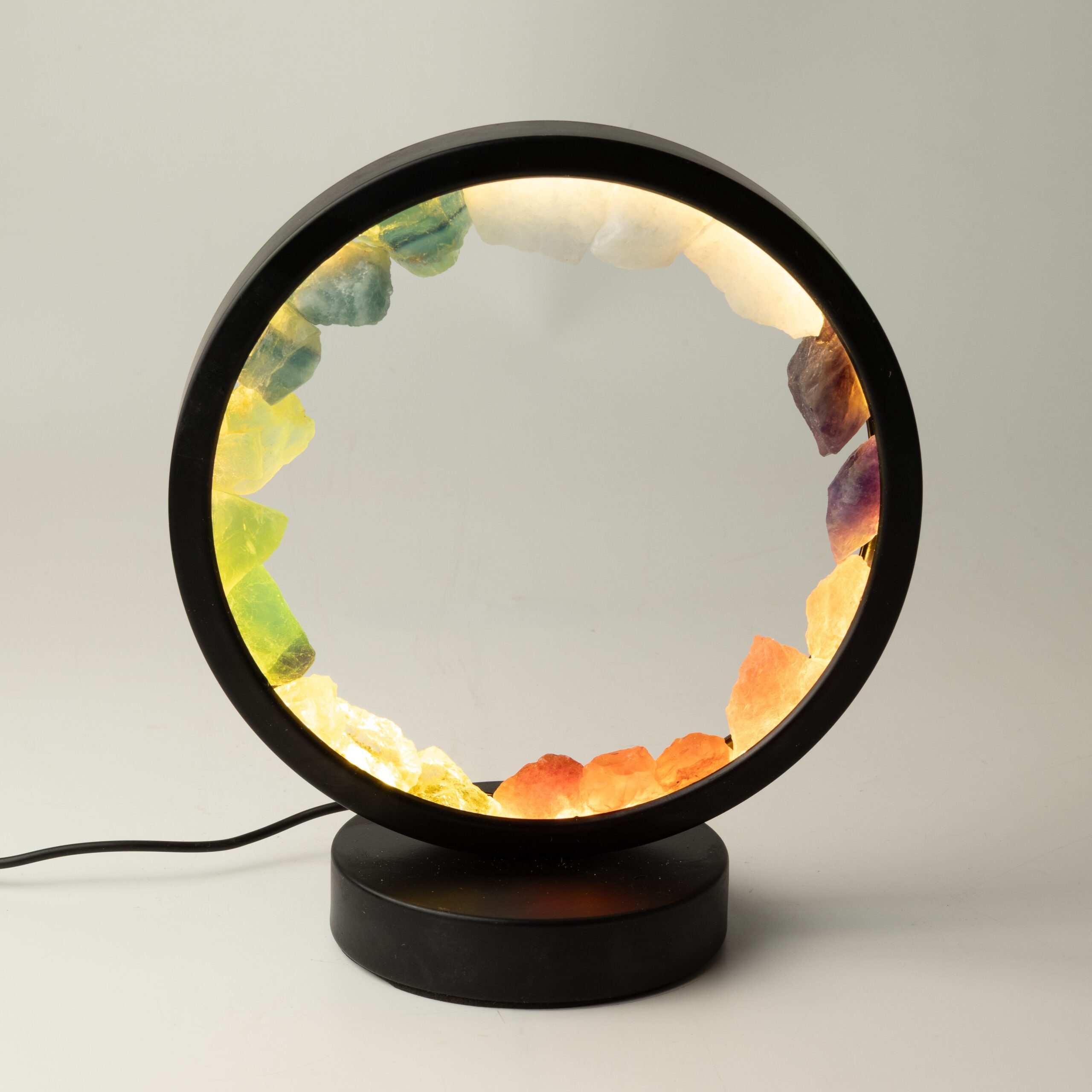 Gemstone Halo Lamp - 7 Chakra - 7 Gems