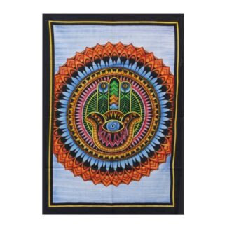 Handbrushed Cotton Wall Art - Hamsa