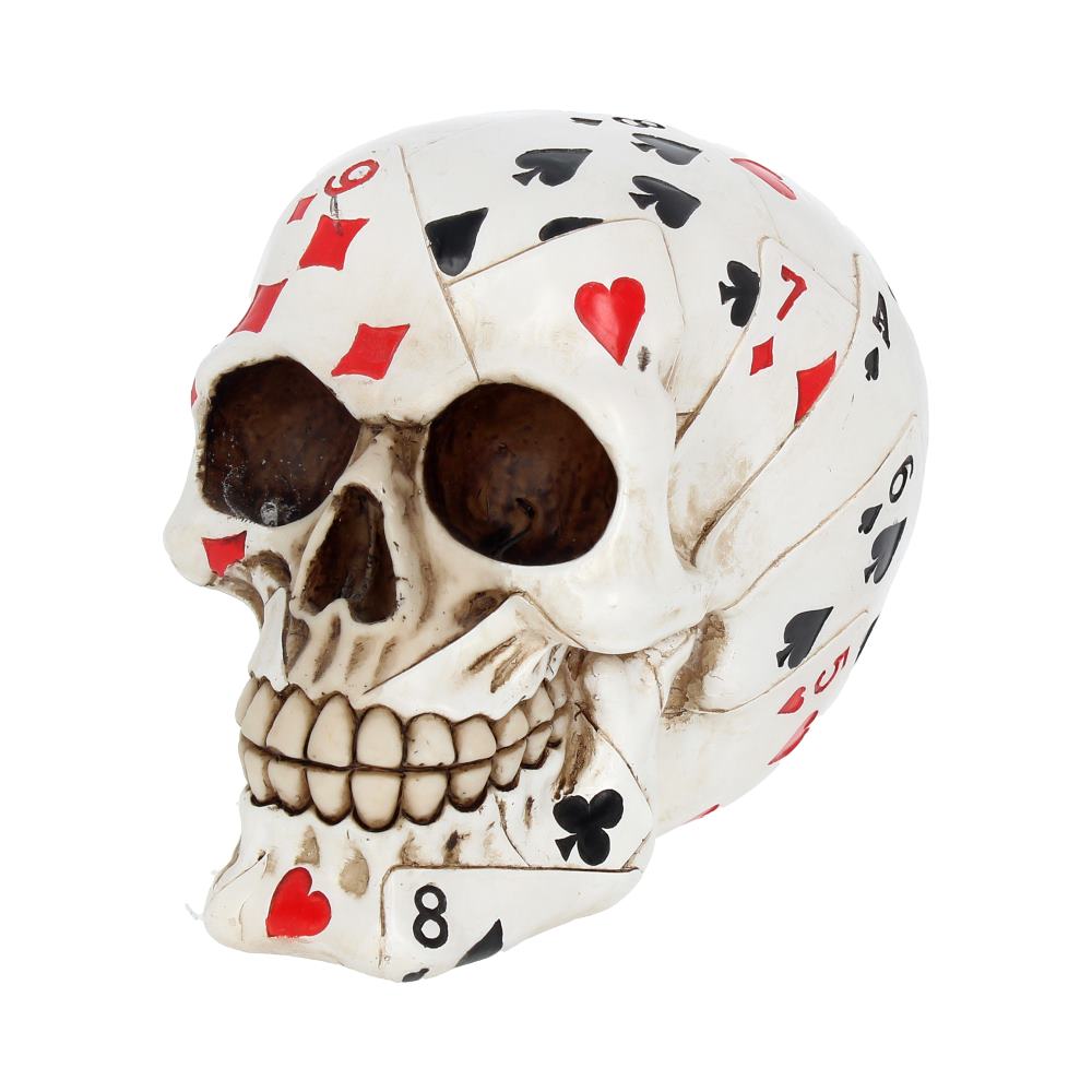 Dead Mans Hand Playing Card Skull Ornament 15cm