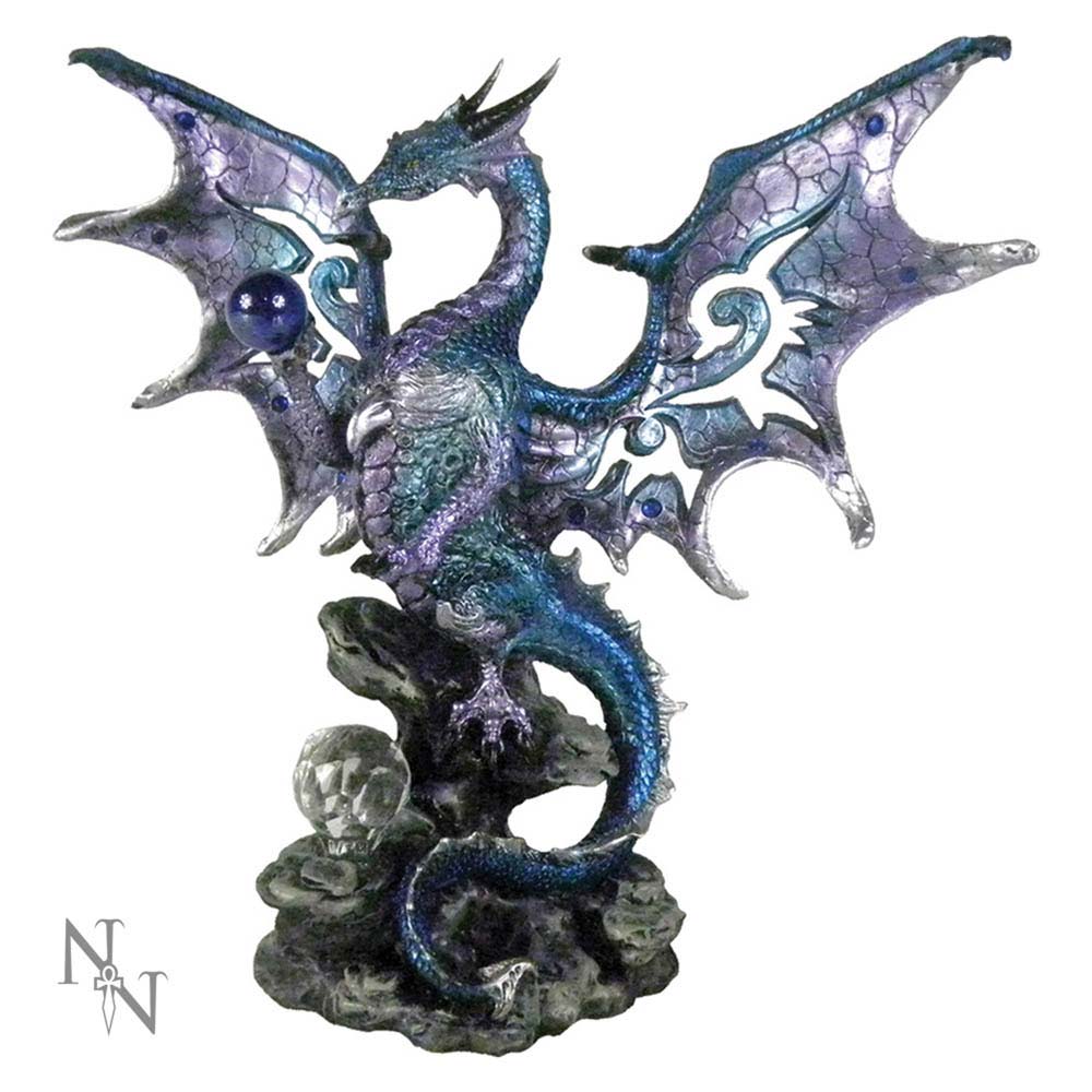Blue Dragon Protector Metallic Dragon Ornament 20.5cm