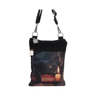 Small The Witching Hour Fantasy Witch Cat Shoulder Bag by Lisa Parker 23cm