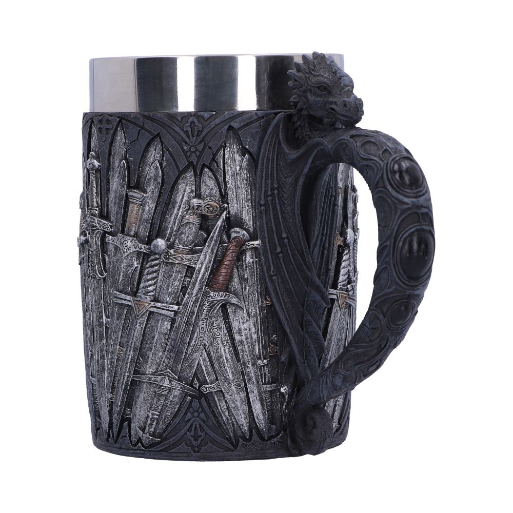 Medieval Sword Dragon Tankard Gothic Fantasy Mug 14cm