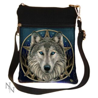 Small The Wild One Fantasy Wolf Shoulder Bag by Lisa Parker 23cm