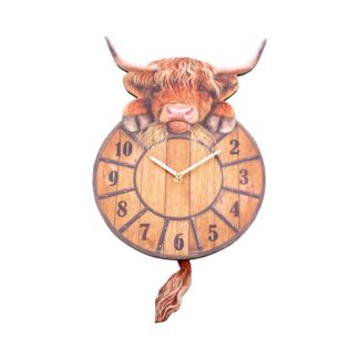 Highland Tickin' Cow Pendulum Clock