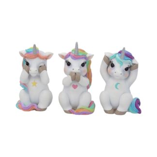 Three Wise Cutiecorns Ornament Cute Unicorn Figurine Set 9.5cm