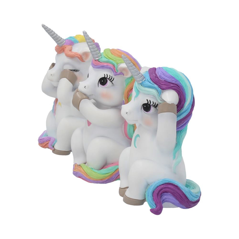 Three Wise Cutiecorns Ornament Cute Unicorn Figurine Set 9.5cm