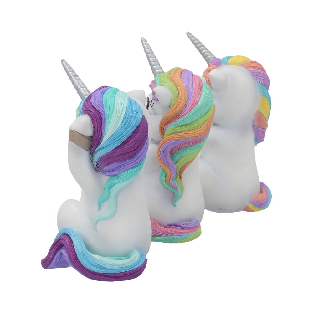 Three Wise Cutiecorns Ornament Cute Unicorn Figurine Set 9.5cm