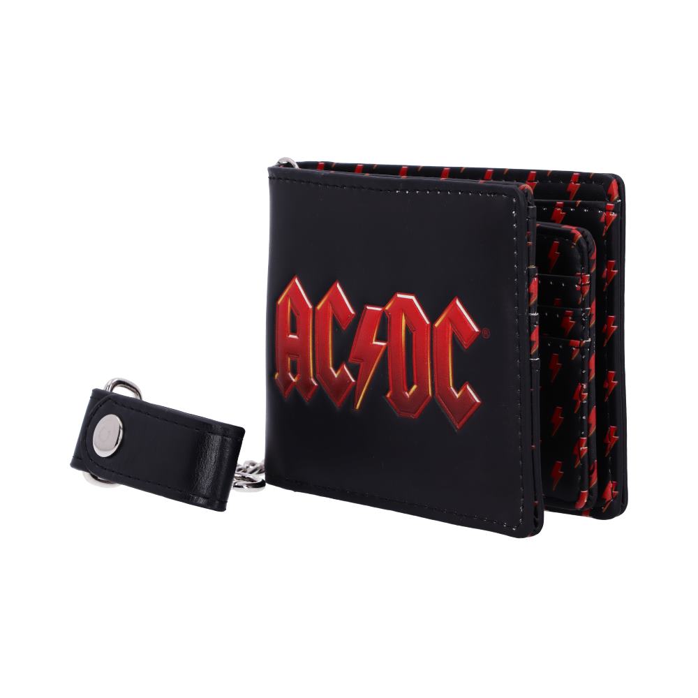 AC/DC Logo Leather Lightning Chained Wallet Purse 11cm