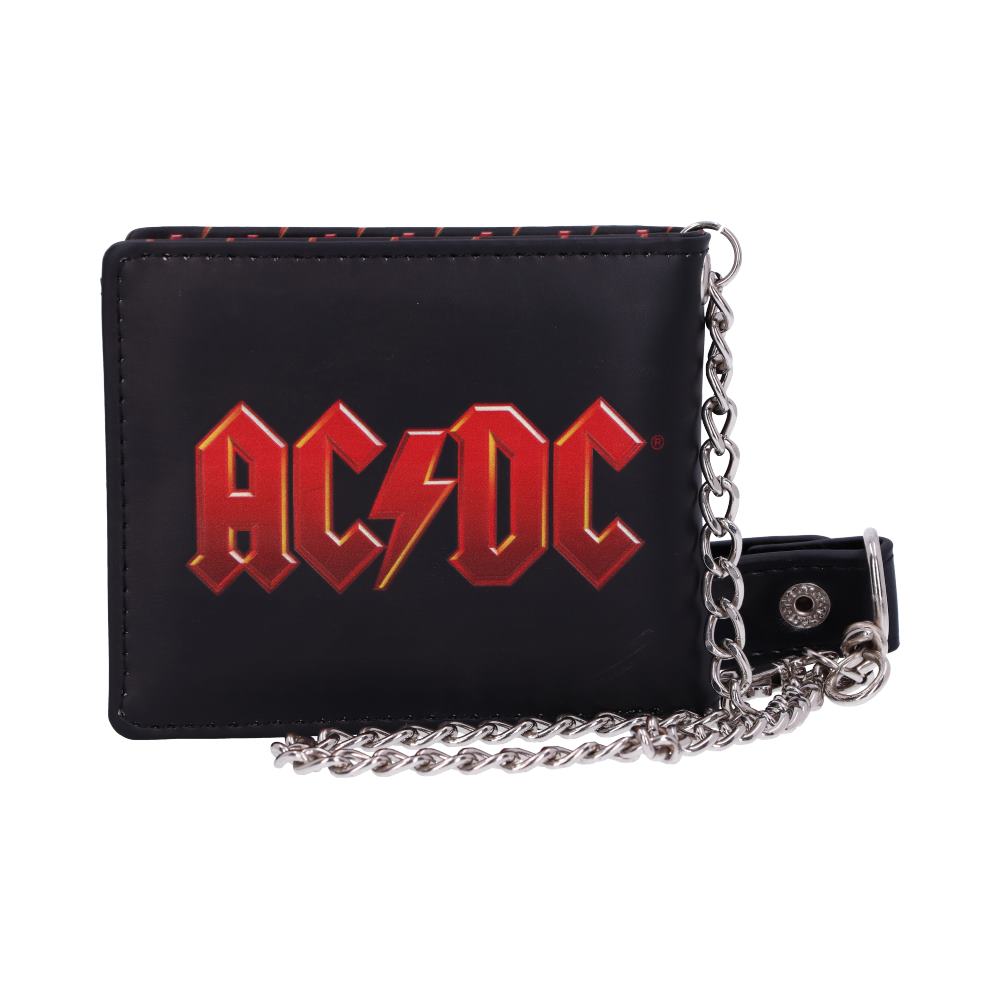AC/DC Logo Leather Lightning Chained Wallet Purse 11cm