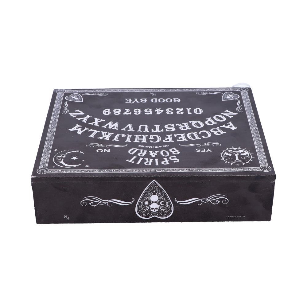 Black and White Spirit Board and Planchette Jewellery Storage Box with Mirror 25cm