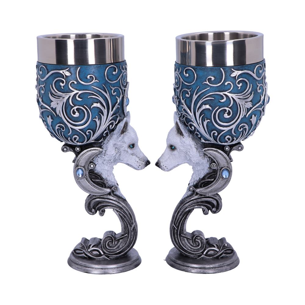 Wild at Heart Twin Wolf Heart Set of Two Goblets 18.5cm