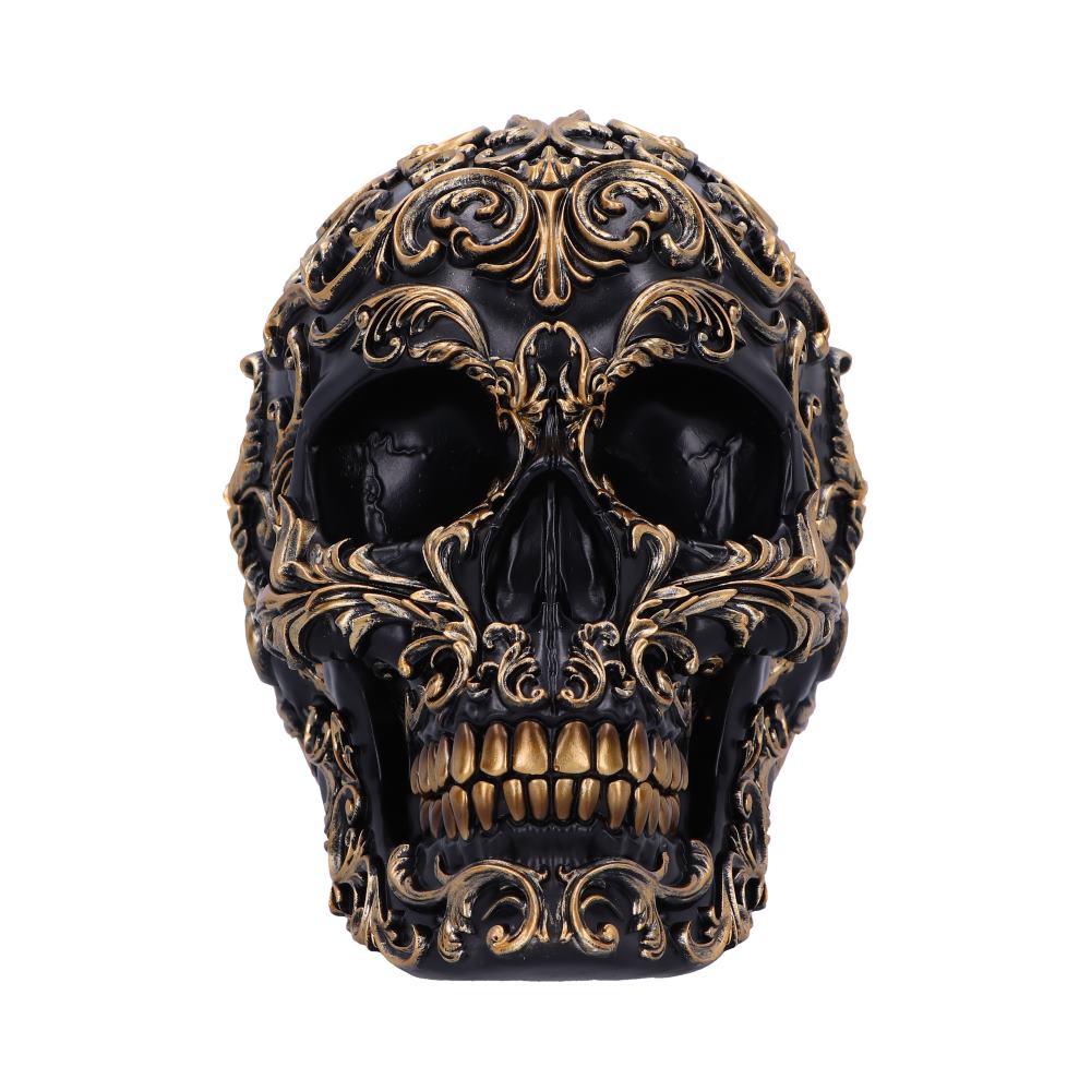 Renaissance Black and Gold Skull 19cm