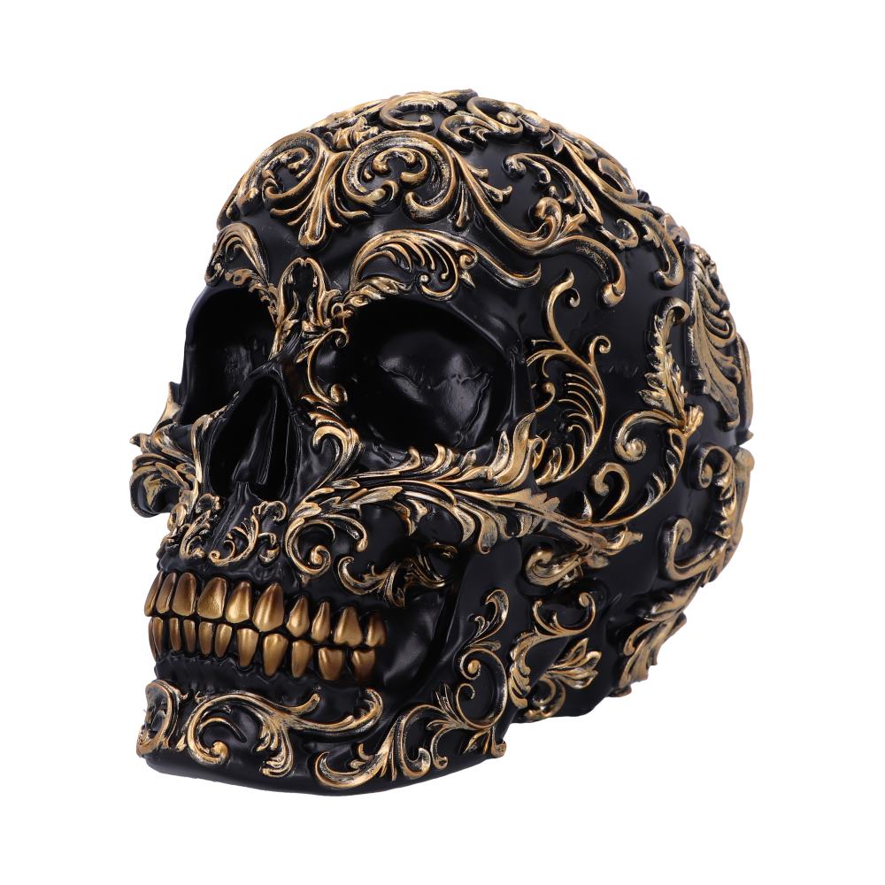 Renaissance Black and Gold Skull 19cm