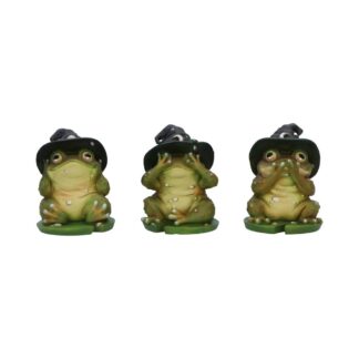 Three Wise Wizard Toad Figurines 10.3cm