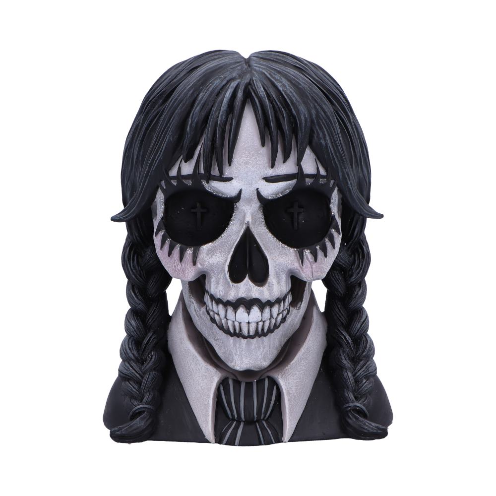 Dark Glare Gothic School Girl Skull by Nemesis Now 16cm