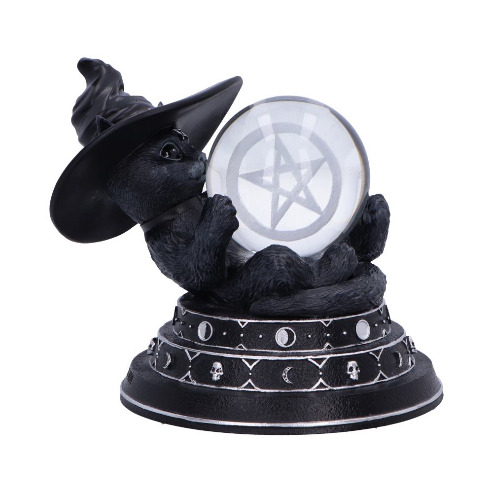 Cult Cuties Purrah Witch Cat Ornament Holding a Crystal Ball 12.2cm