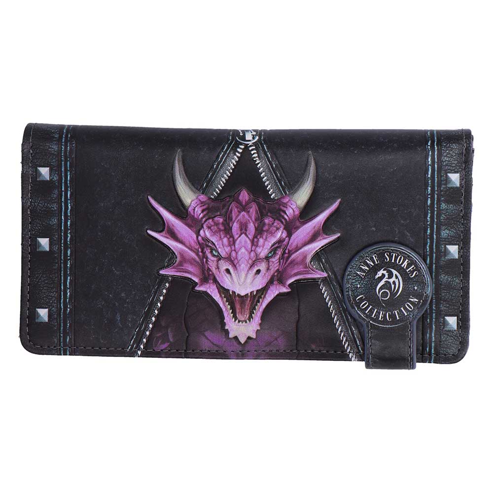 Unzipped Dragon Embossed Purse by Anne Stokes 18.5cm