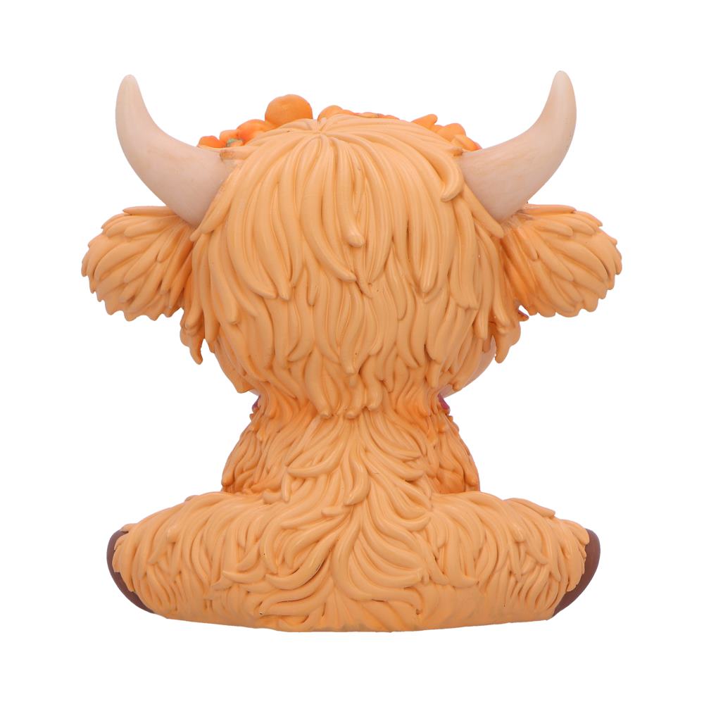 Marigold Orange Flower Cow Figurine 10.8cm