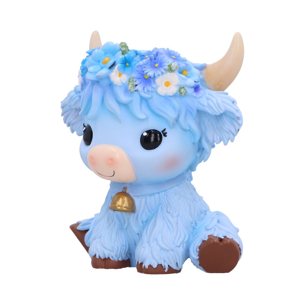 Bluebell Blue Flower Cow Figurine 10.8cm