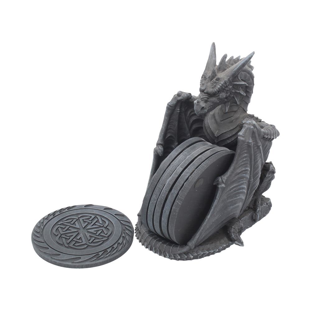 Dragons Lair Black Dragon Coaster Set 16.5cm