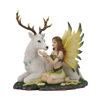 Adoration stag and spring fairy medium figurine 23.5cm