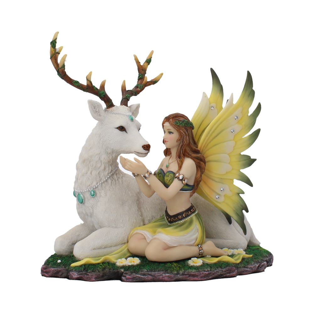 Adoration stag and spring fairy medium figurine 23.5cm