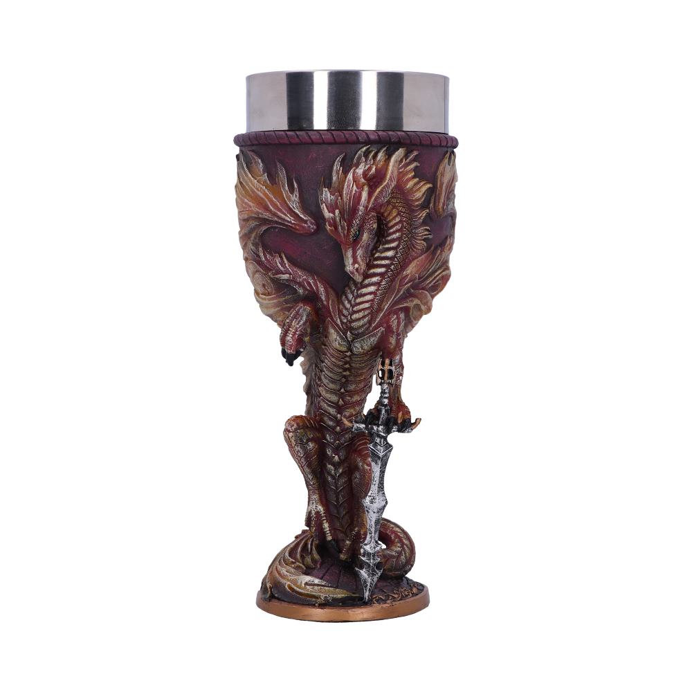 Ruth Thompson Flame Blade Red Fire Dragon Goblet Glass 17.8cm