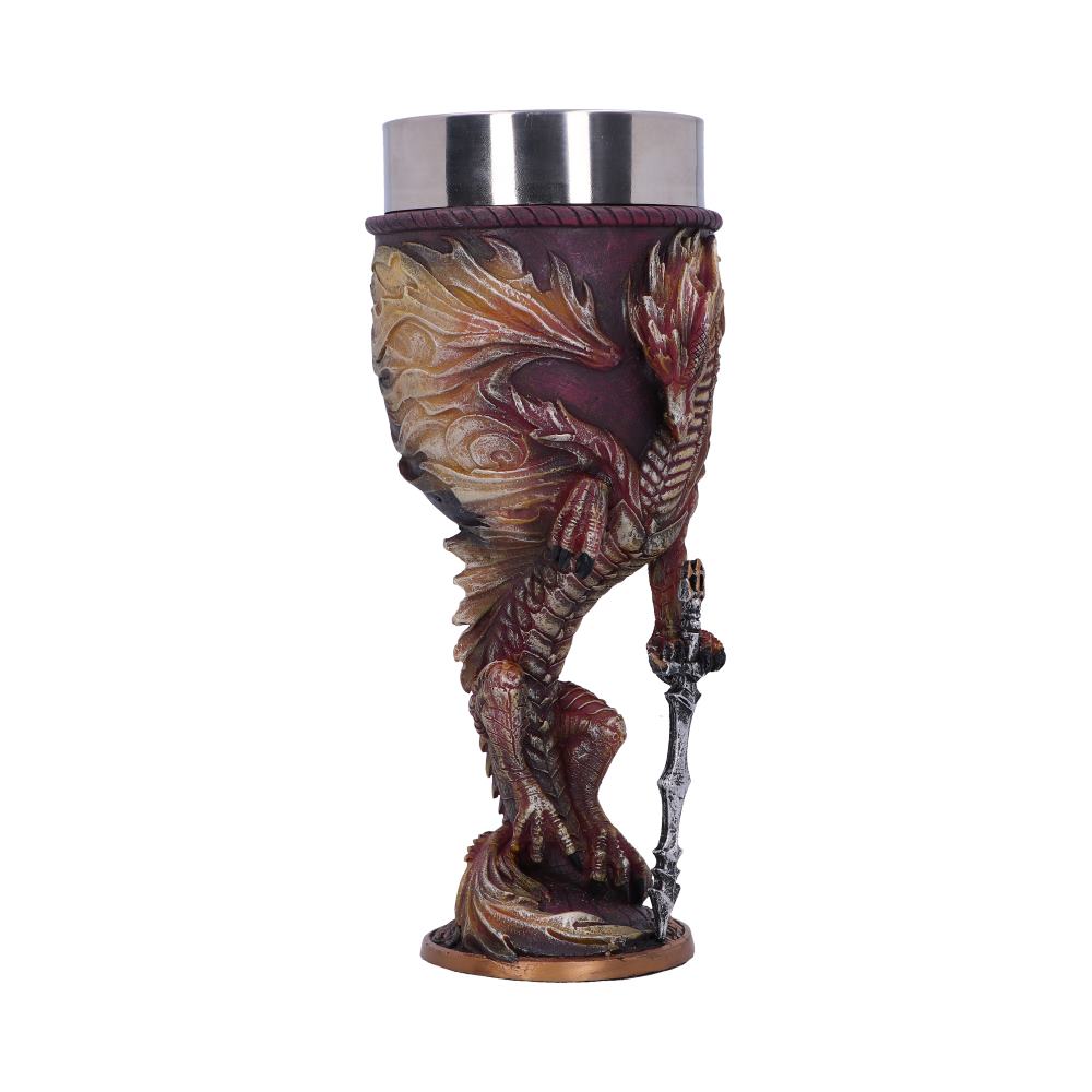 Ruth Thompson Flame Blade Red Fire Dragon Goblet Glass 17.8cm