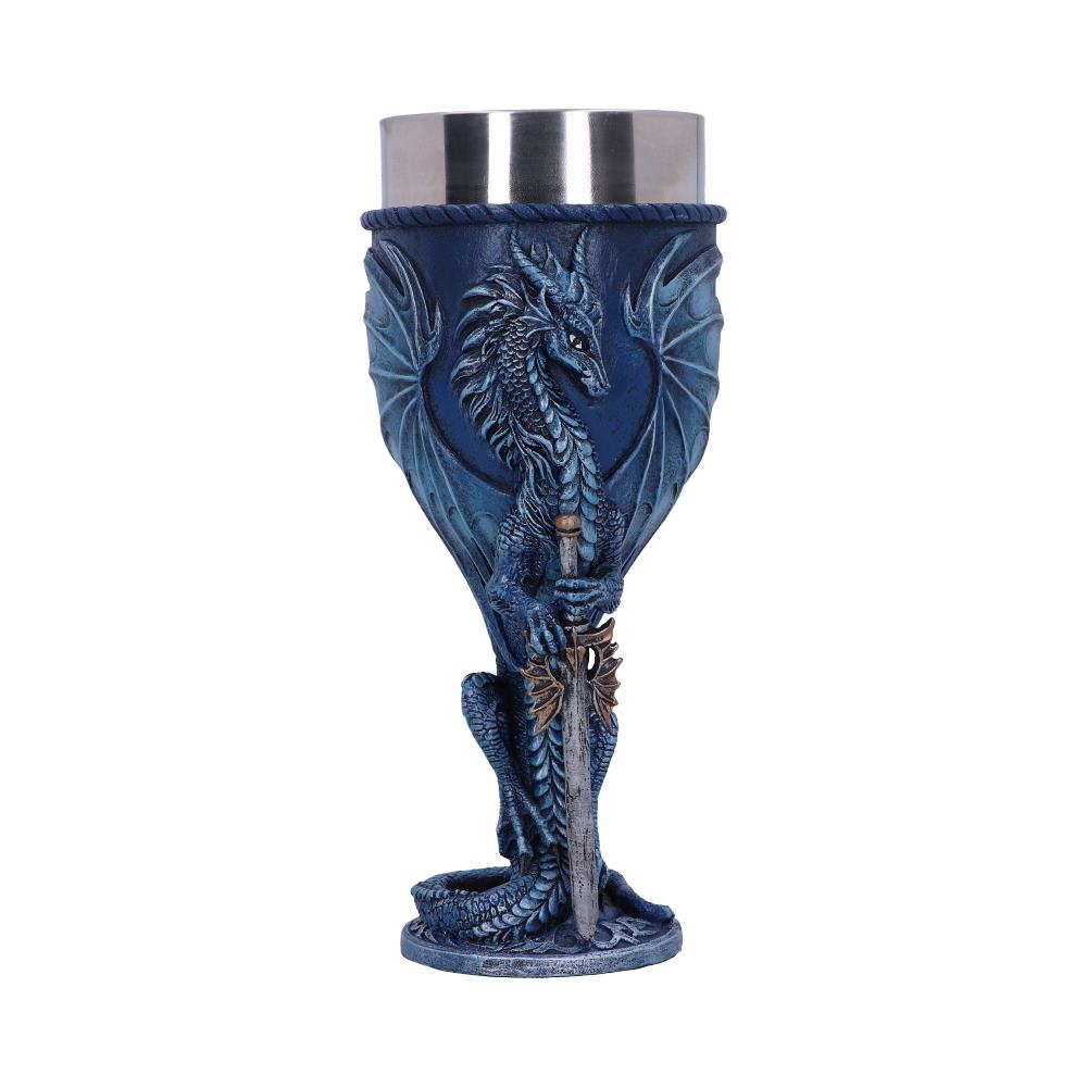 Ruth Thompson Sea Blade Blue Water Dragon Goblet Glass 17.8cm