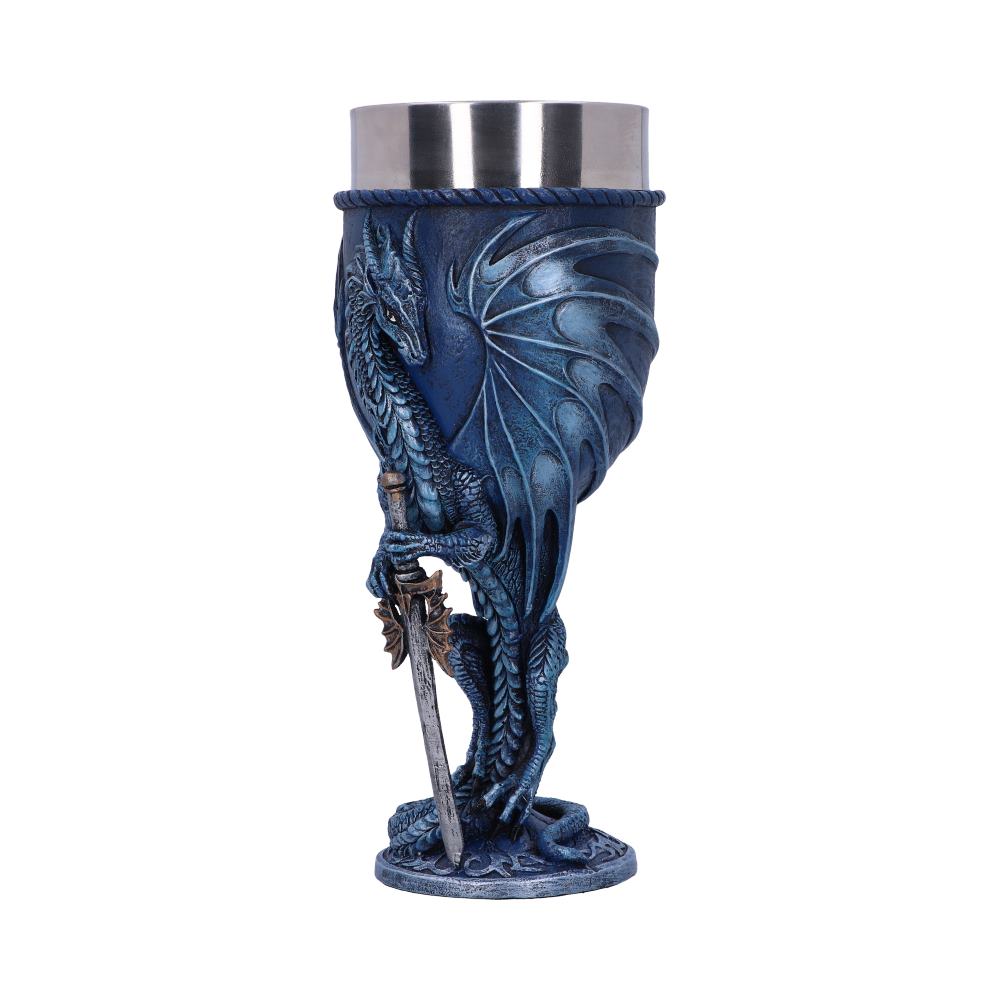 Ruth Thompson Sea Blade Blue Water Dragon Goblet Glass 17.8cm