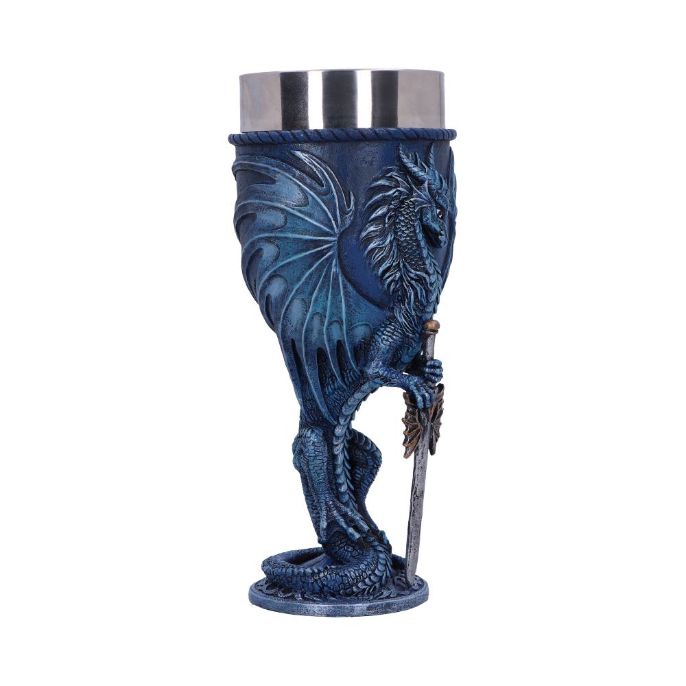 Ruth Thompson Sea Blade Blue Water Dragon Goblet Glass 17.8cm