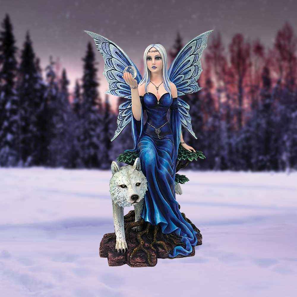 Talanoa Blue Fairy and White Wolf Companion Figurine 49cm