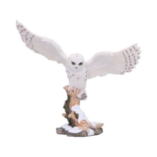 Snowfall - Majestic owl in winter scene 18cm