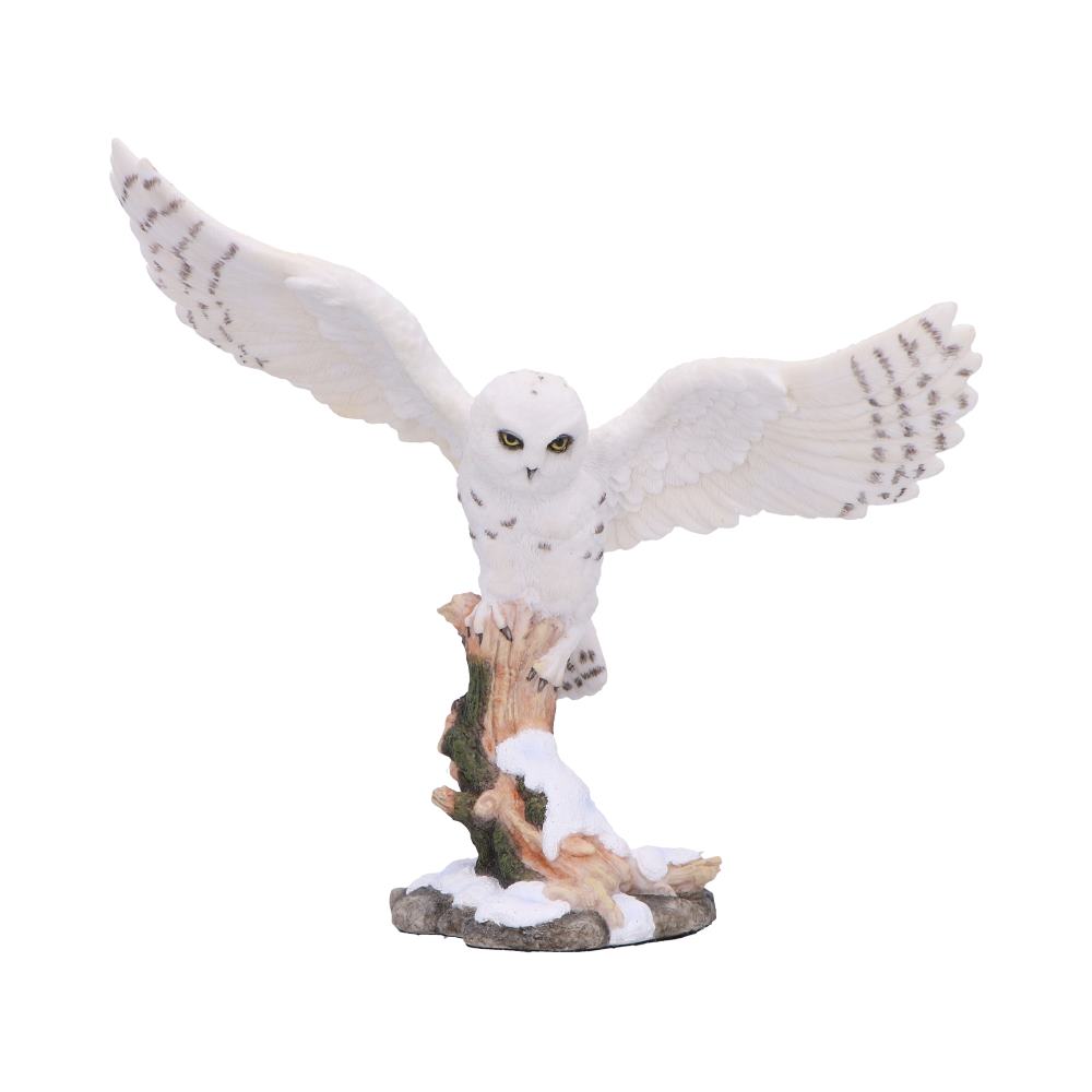 Snowfall - Majestic owl in winter scene 18cm