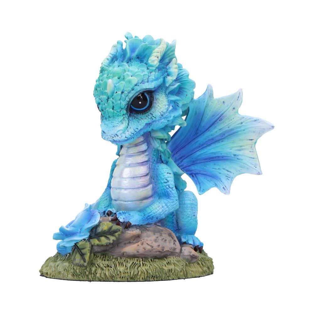 Blue Poppy Flower Dragon Figurine 11cm