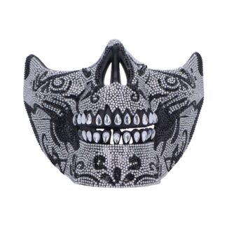 Fancy Dress Jewelled Masquerade Mask Cosplay (Silver) 17.5cm