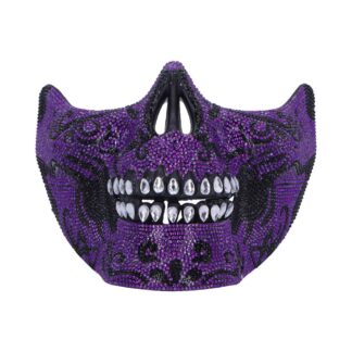 Fancy Dress Jewelled Masquerade Mask Cosplay (Purple) 17.5cm