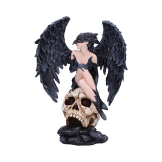 Riven Gothic Winged Figurine on Skull Base