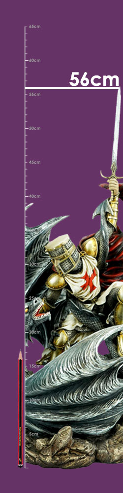 Legends Fall Templar Knight vs Dragon Resin Figurine