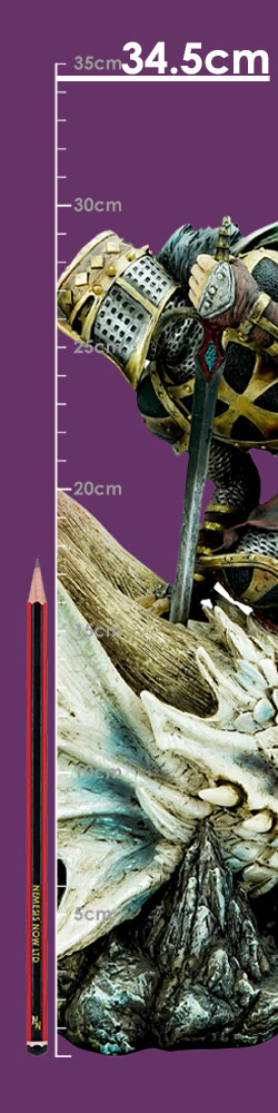 The Price of Valour Heroic Knight Over Slain Dragon Figurine