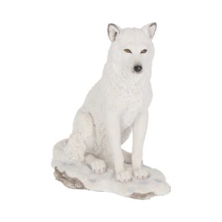 White Ghost Wolf Figurine Ornament 19.5cm