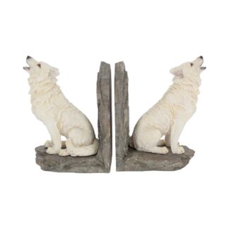 Wardens of the North White Wolf Bookends 20.3cm