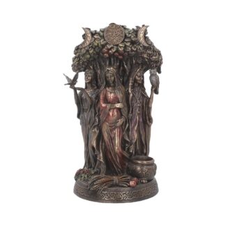 Bronzed Maiden, Mother, Crone Triple Moon Figurine 27cm