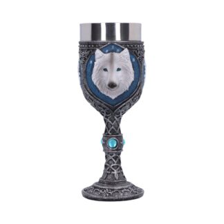 White Winter Ghost Wolf Wine Glass Goblet 19.5cm