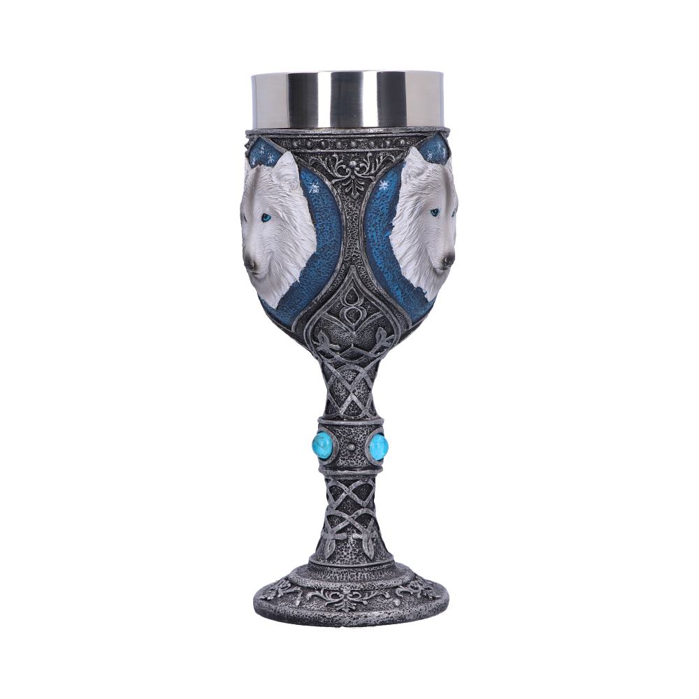 White Winter Ghost Wolf Wine Glass Goblet 19.5cm