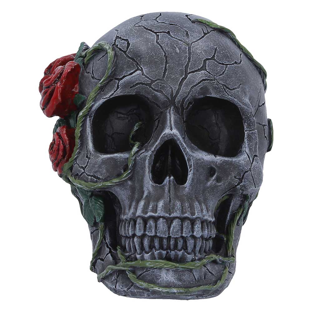 Twilight Bloom Gothic Skull Figurine 15.6cm